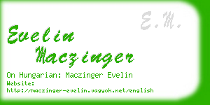 evelin maczinger business card